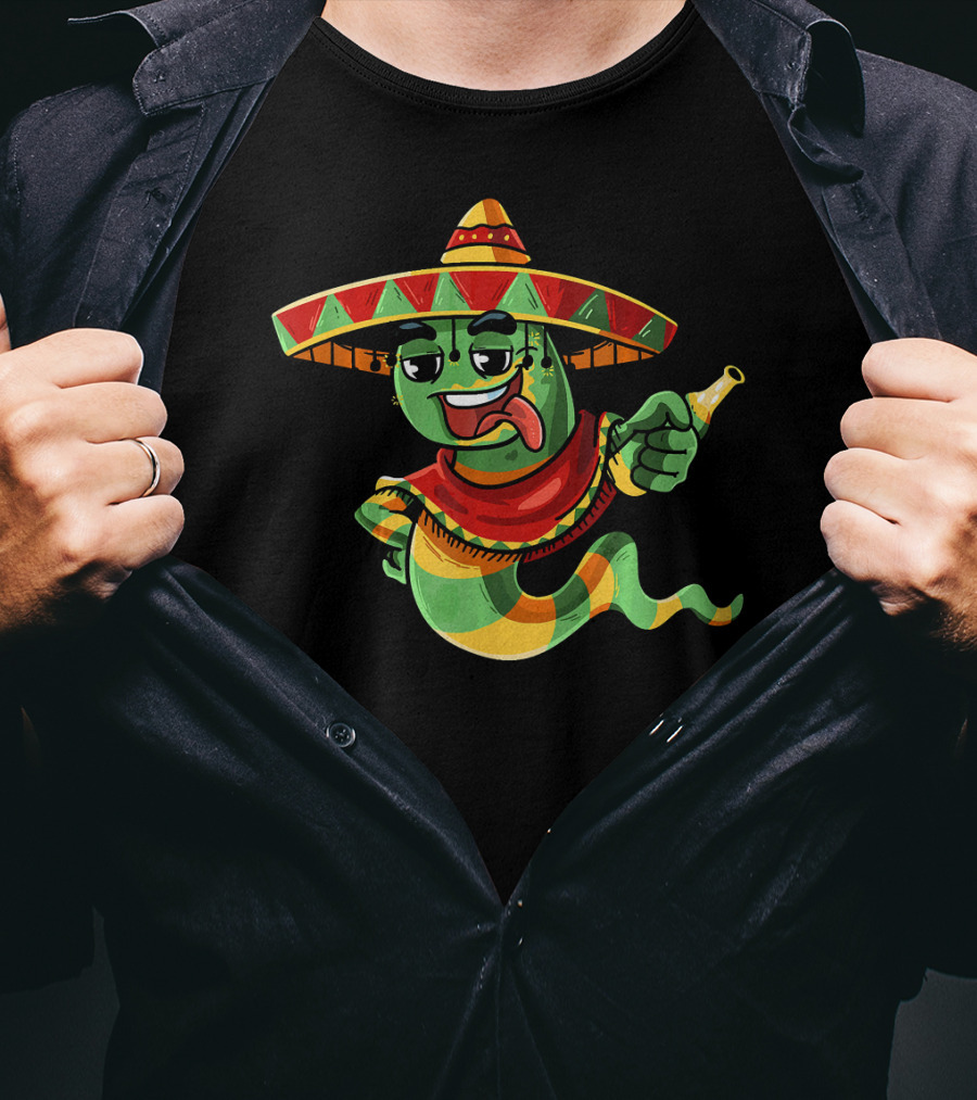 Cinco De Mayo Sombrero Mexican Tequila Worm Fiesta T-Shirt
