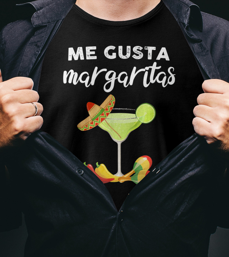 Me Gusta Margaritas Sombrero Lime Peppers Fiesta T-Shirt