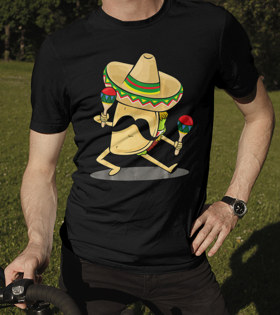 Cinco De Mayo Funny Taco Dancing Sombrero With Maracas T-Shirt
