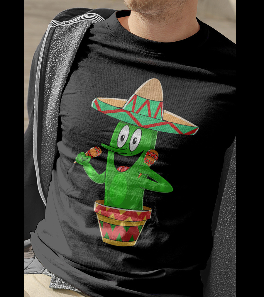Fiesta Cactus Arriba Sombrero Maracas Cinco De Mayo T-Shirt