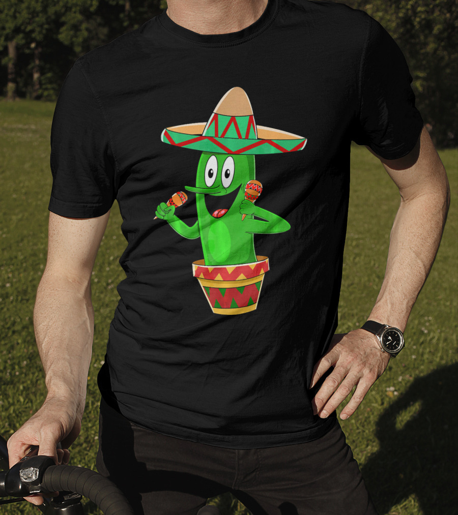 Fiesta Cactus Arriba Sombrero Maracas Cinco De Mayo T-Shirt