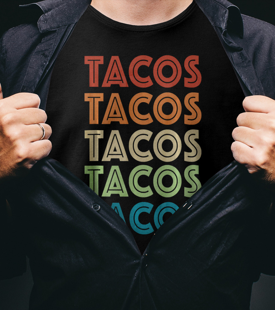Cinco De Mayo Vintage Tacos Retro Typography T-Shirt