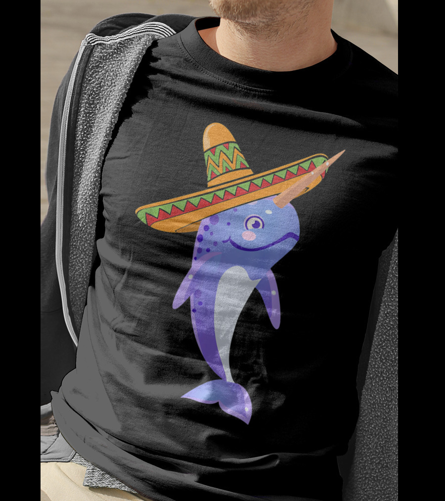 Narwhal Sombrero Mexican Fiesta Cinco De Mayo T-Shirt