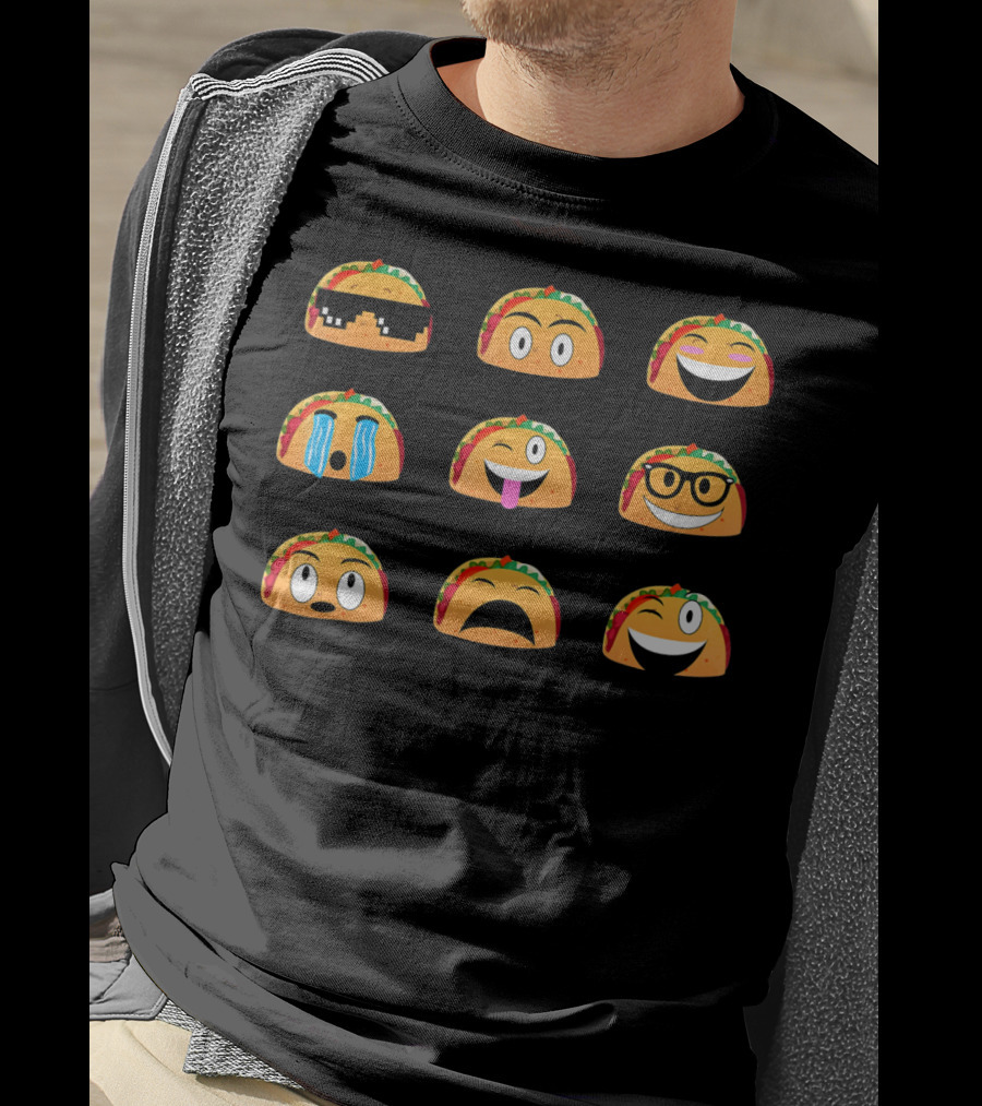 Cinco De Mayo Taco Emoji Faces T-Shirt