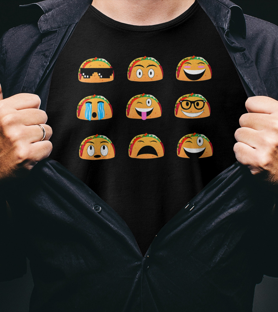 Cinco De Mayo Taco Emoji Faces T-Shirt