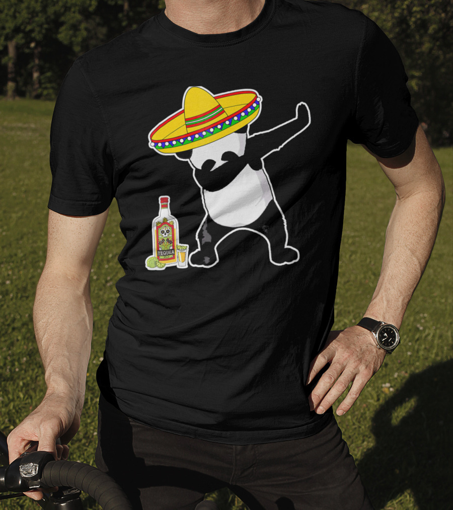 Cinco De Mayo Panda Dabbing With Sombrero And Tequila T-Shirt