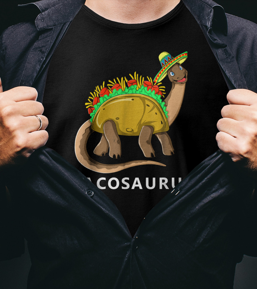 Tacosaurus Cool Dino Taco Sombrero Fiesta Cinco T-Shirt