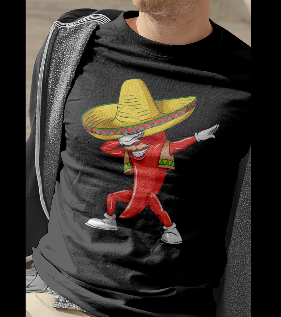 Dabbing Chili Pepper Sombrero Dance Cinco De Mayo T-Shirt