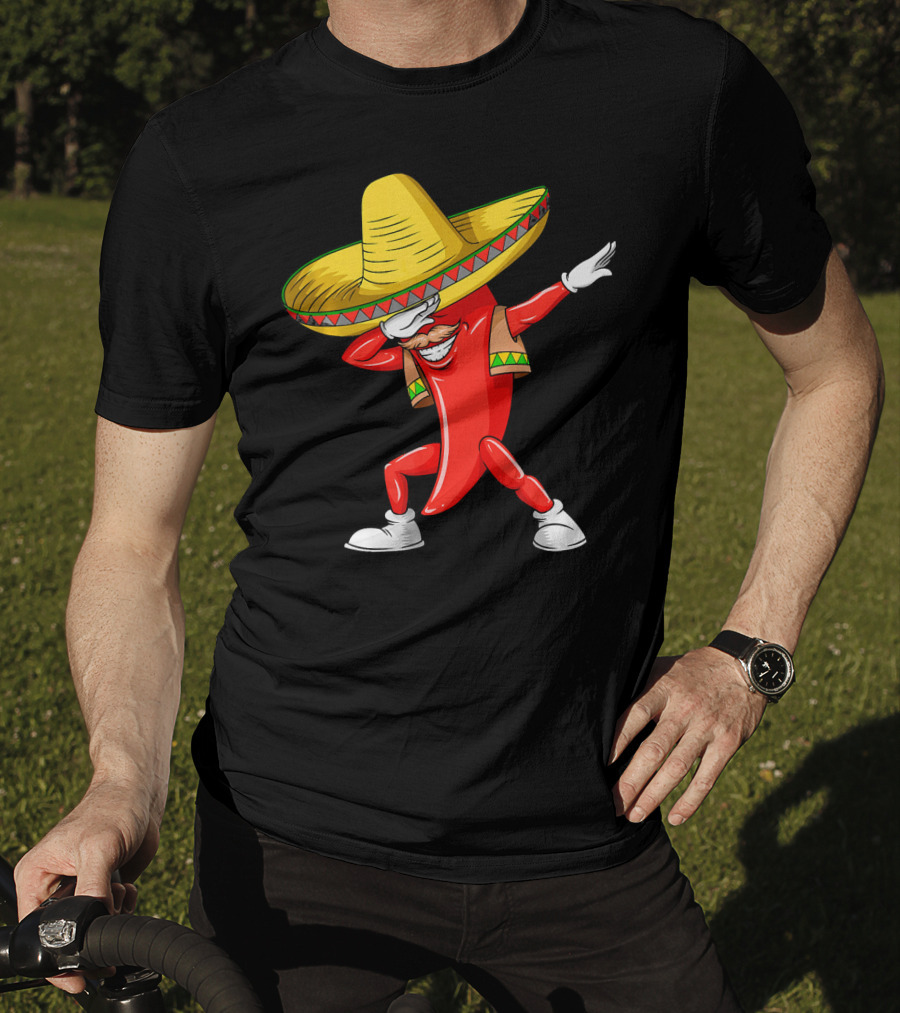 Dabbing Chili Pepper Sombrero Dance Cinco De Mayo T-Shirt