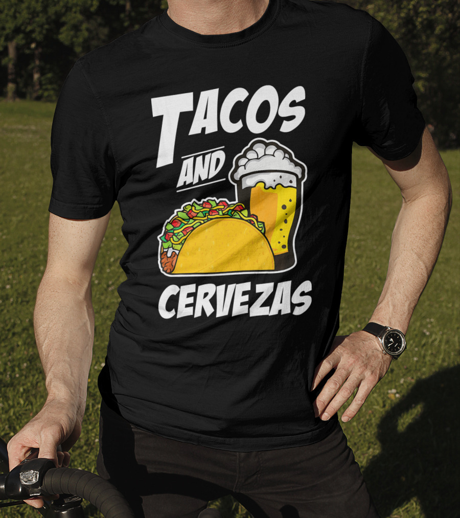 Tacos And Cervezas Funny Cinco De Mayo T-Shirt