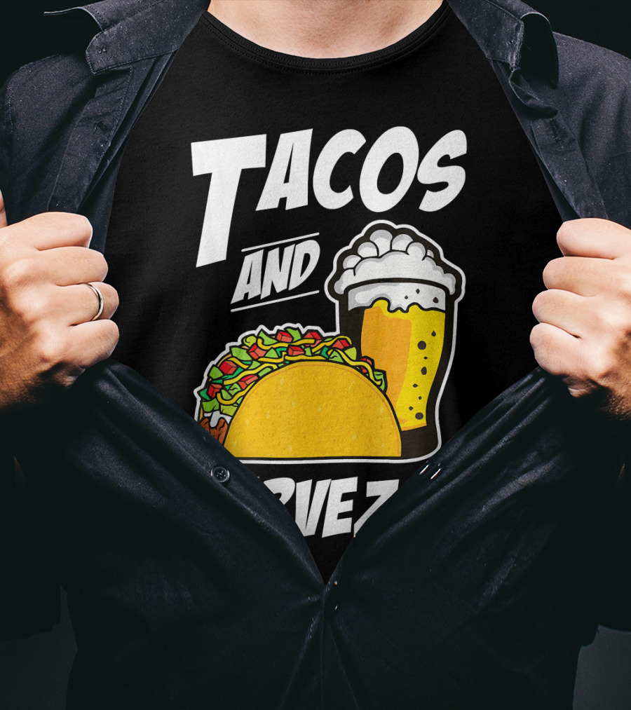Tacos And Cervezas Funny Cinco De Mayo T-Shirt