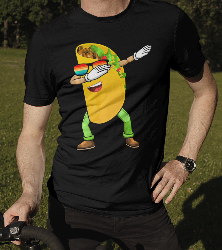 Dabbing Taco With Sunglasses Cinco De Mayo Fiesta Fun T-Shirt