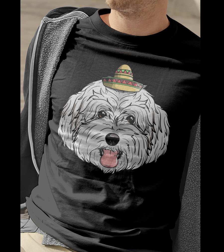 Maltipoo Dog Sombrero Fiesta Cinco De Mayo T-Shirt