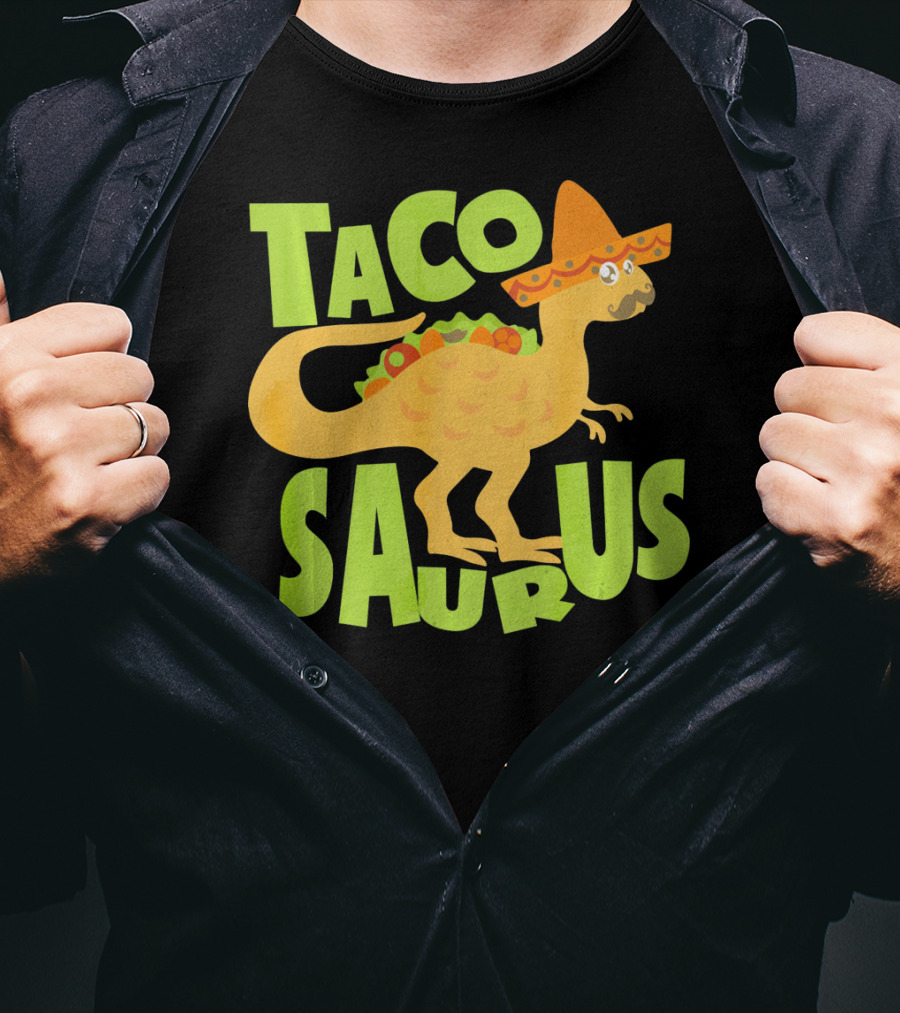 Cinco De Mayo Taco Tacosa Dinosaur Tacosaurus Sombrero T-Shirt