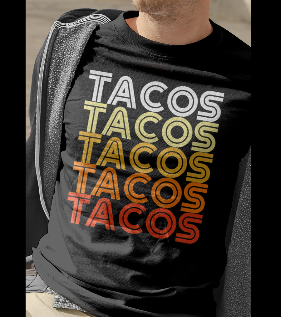 Cool Retro Vintage Tacos Gradient T-Shirt