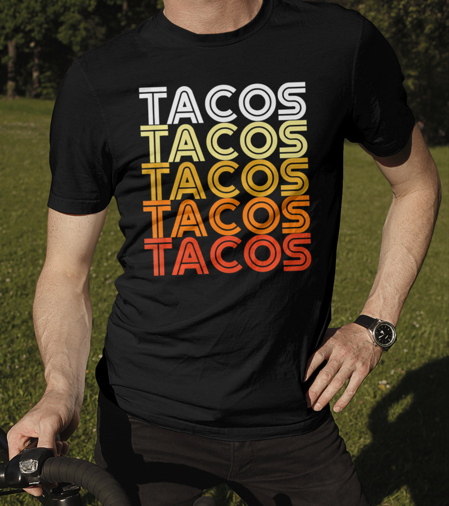 Cool Retro Vintage Tacos Gradient T-Shirt