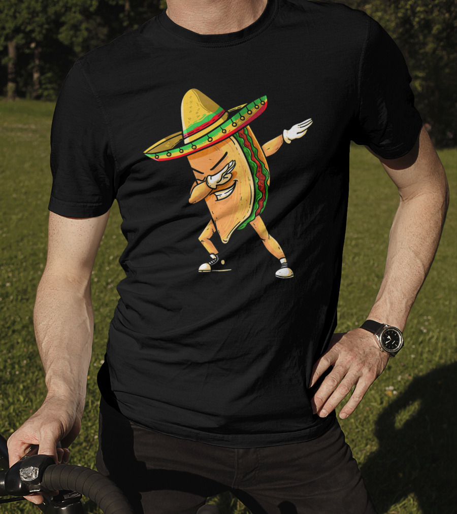 Funny Dabbing Taco Mexican Cinco De Mayo Sombrero Dance T-Shirt