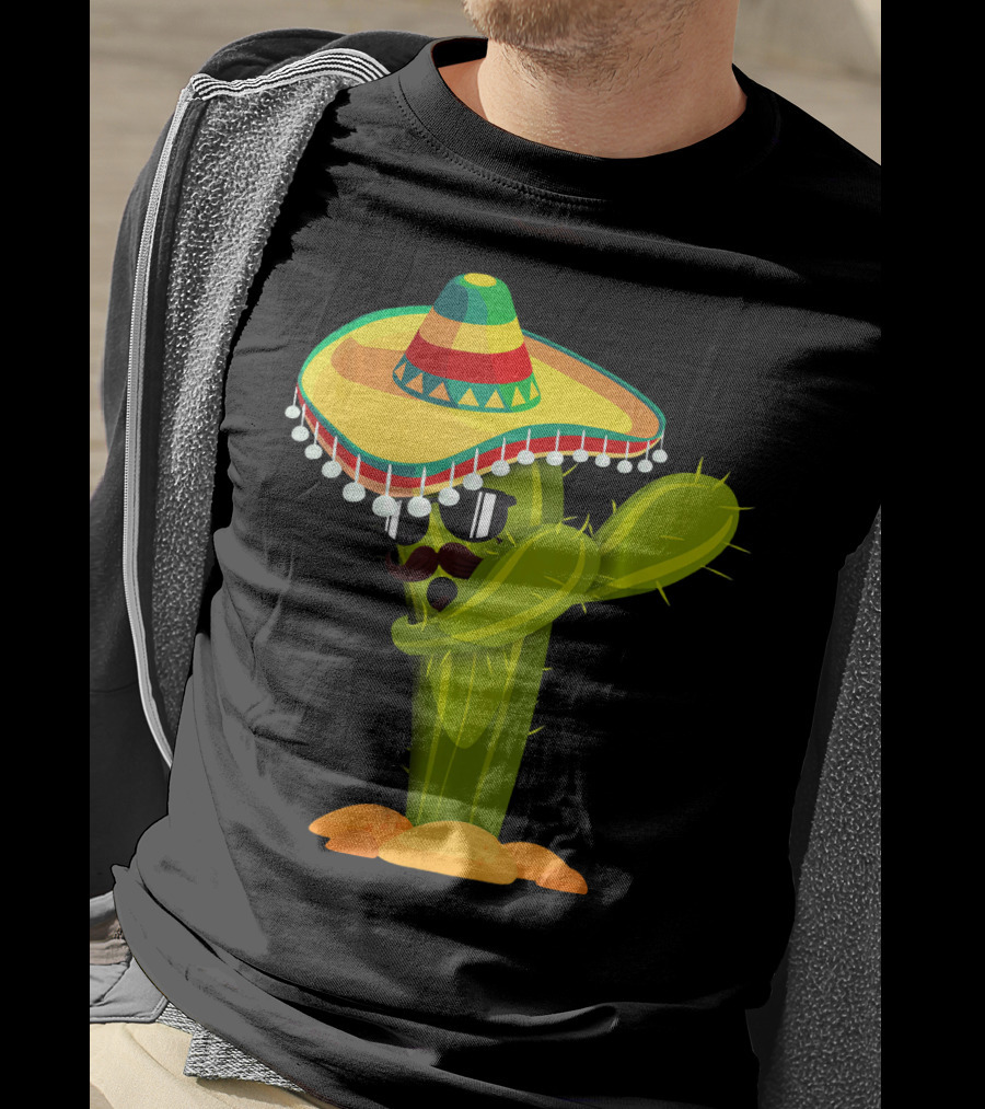 Cinco De Mayo Dabbing Cactus Sombrero Boy T-Shirt
