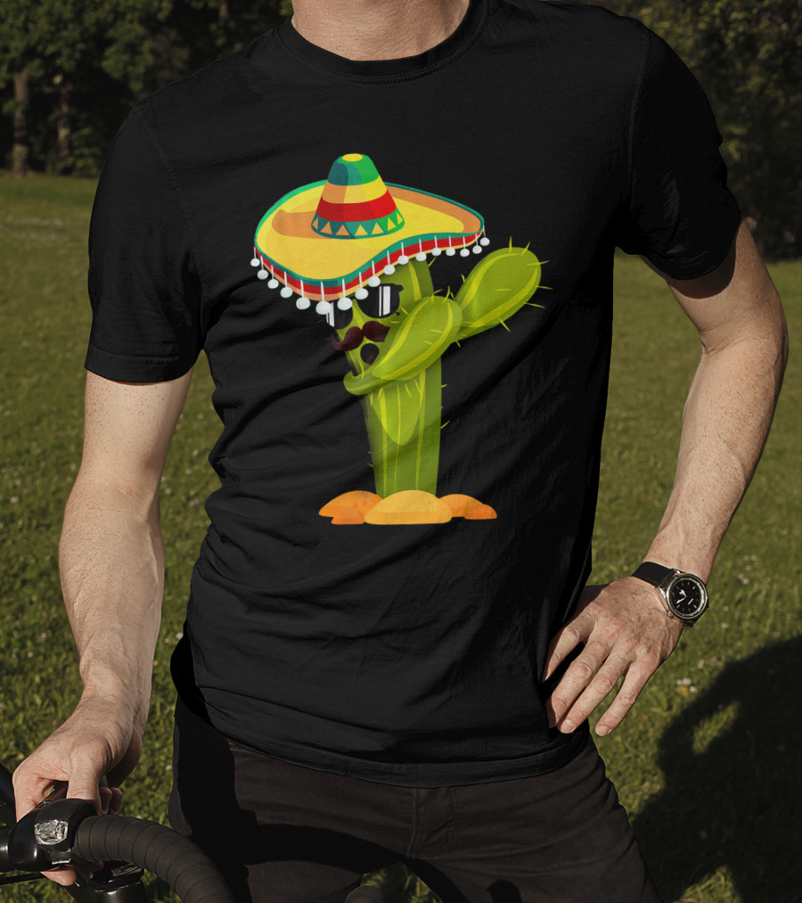Cinco De Mayo Dabbing Cactus Sombrero Boy T-Shirt