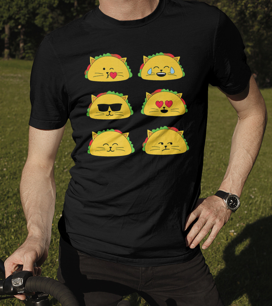 Taco Cat Emoji Faces Tacocat Lover T-Shirt