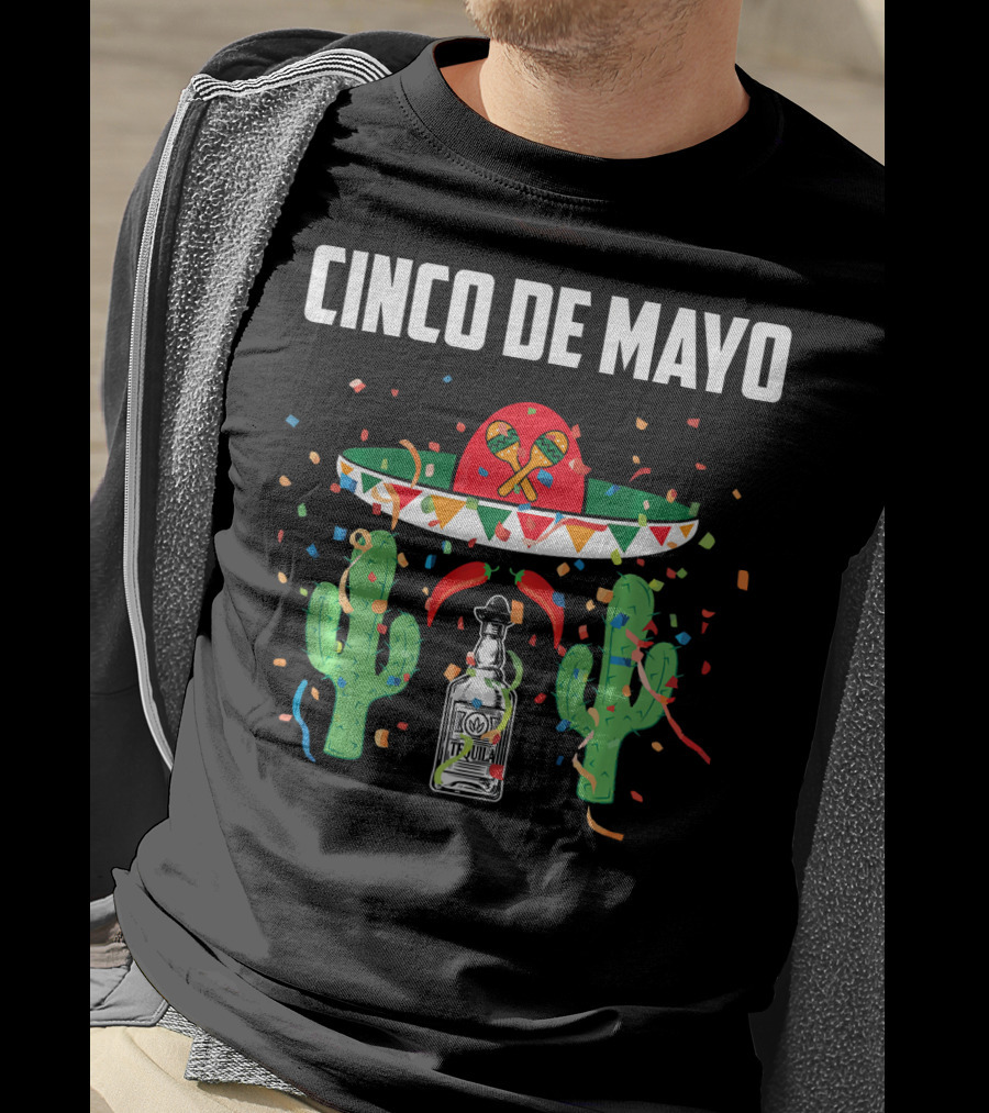 Cinco De Mayo Gringo Drinking Team May Sombrero Cactus Tequila T-Shirt
