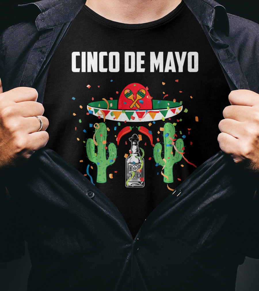 Cinco De Mayo Gringo Drinking Team May Sombrero Cactus Tequila T-Shirt