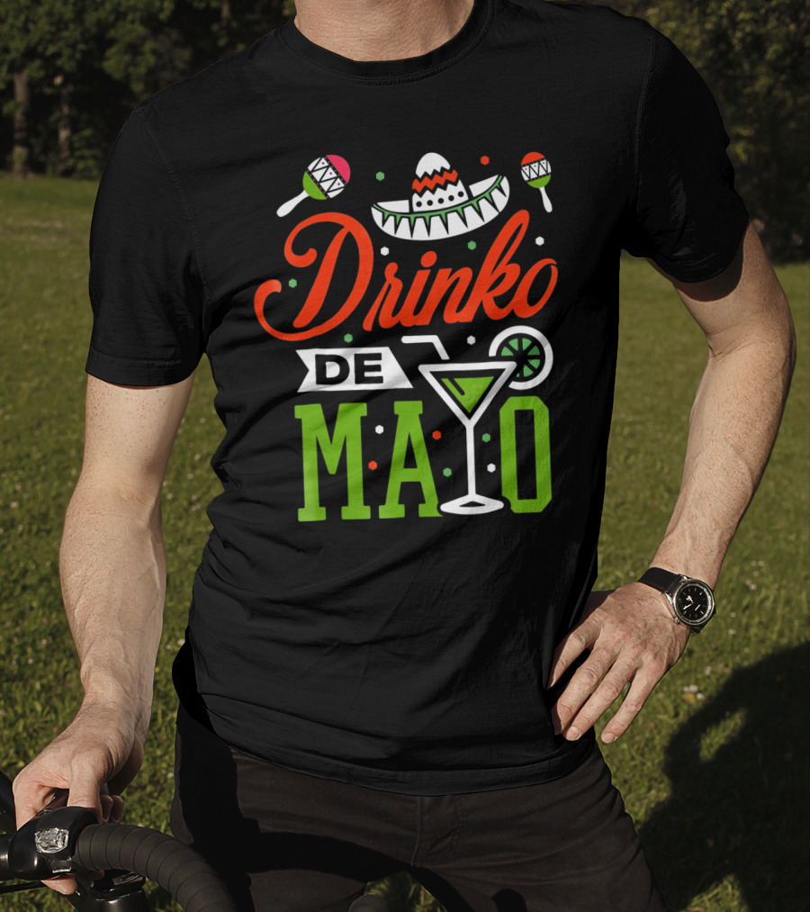 Drinko De Mayo Sombrero Maracas Margarita Icons T-Shirt