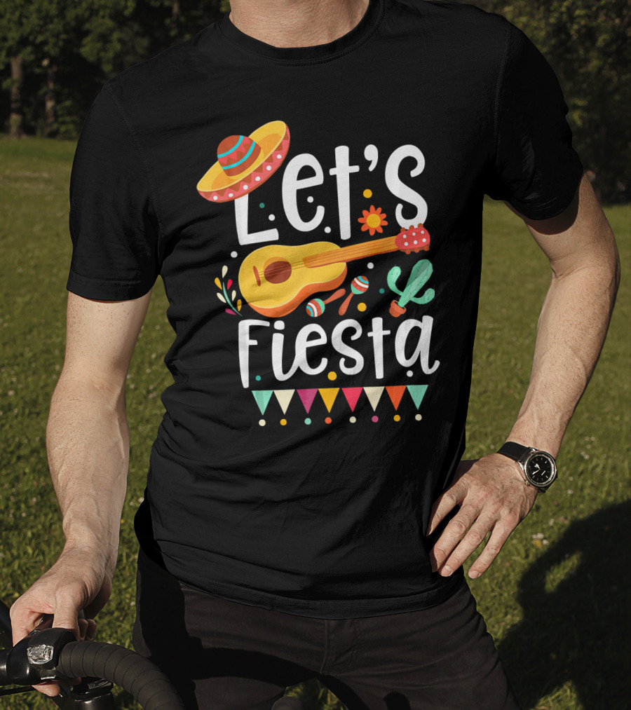 Let's Fiesta Cinco De Mayo Mexican Guitar T-Shirt