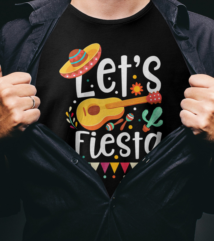 Let's Fiesta Cinco De Mayo Mexican Guitar T-Shirt