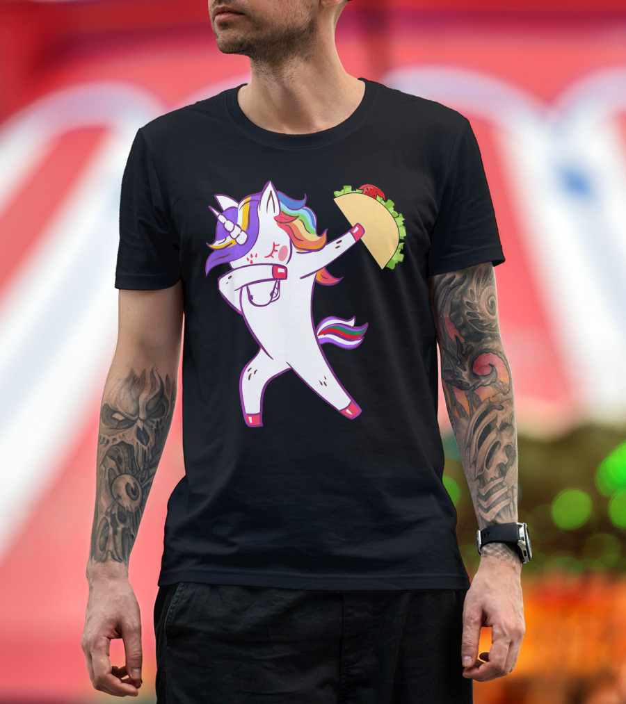 Unicorn Dabbing with Taco Cinco de Mayo T-Shirt