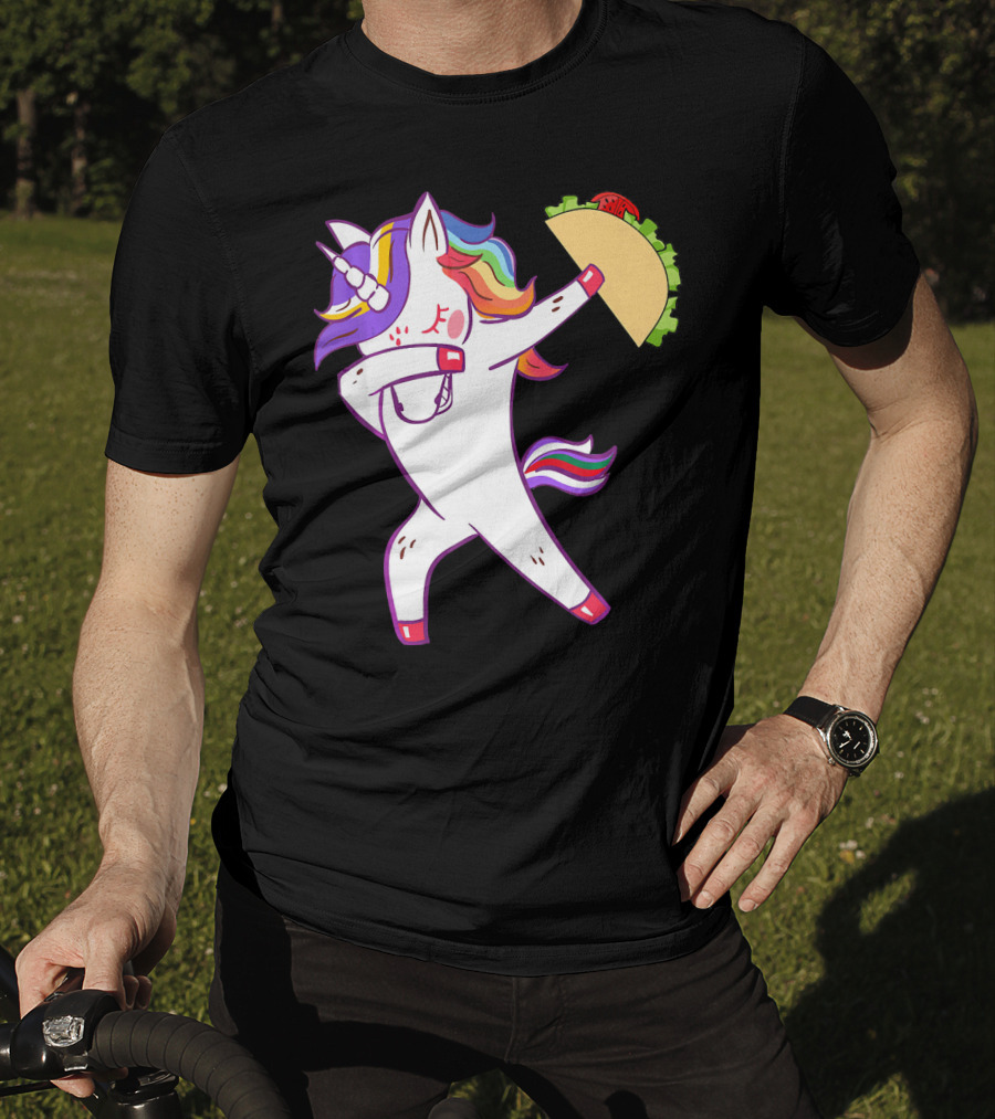 Unicorn Dabbing With Taco Cinco De Mayo T-Shirt