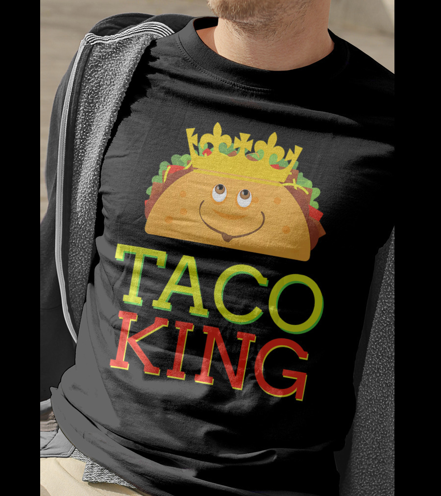 Taco King Funny Cinco DE With Smiling Crowned Taco T-Shirt