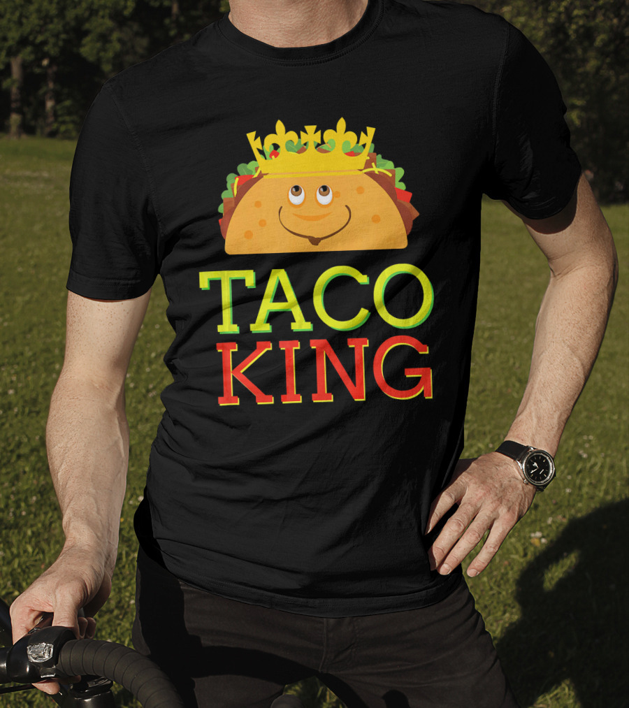 Taco King Funny Cinco DE With Smiling Crowned Taco T-Shirt