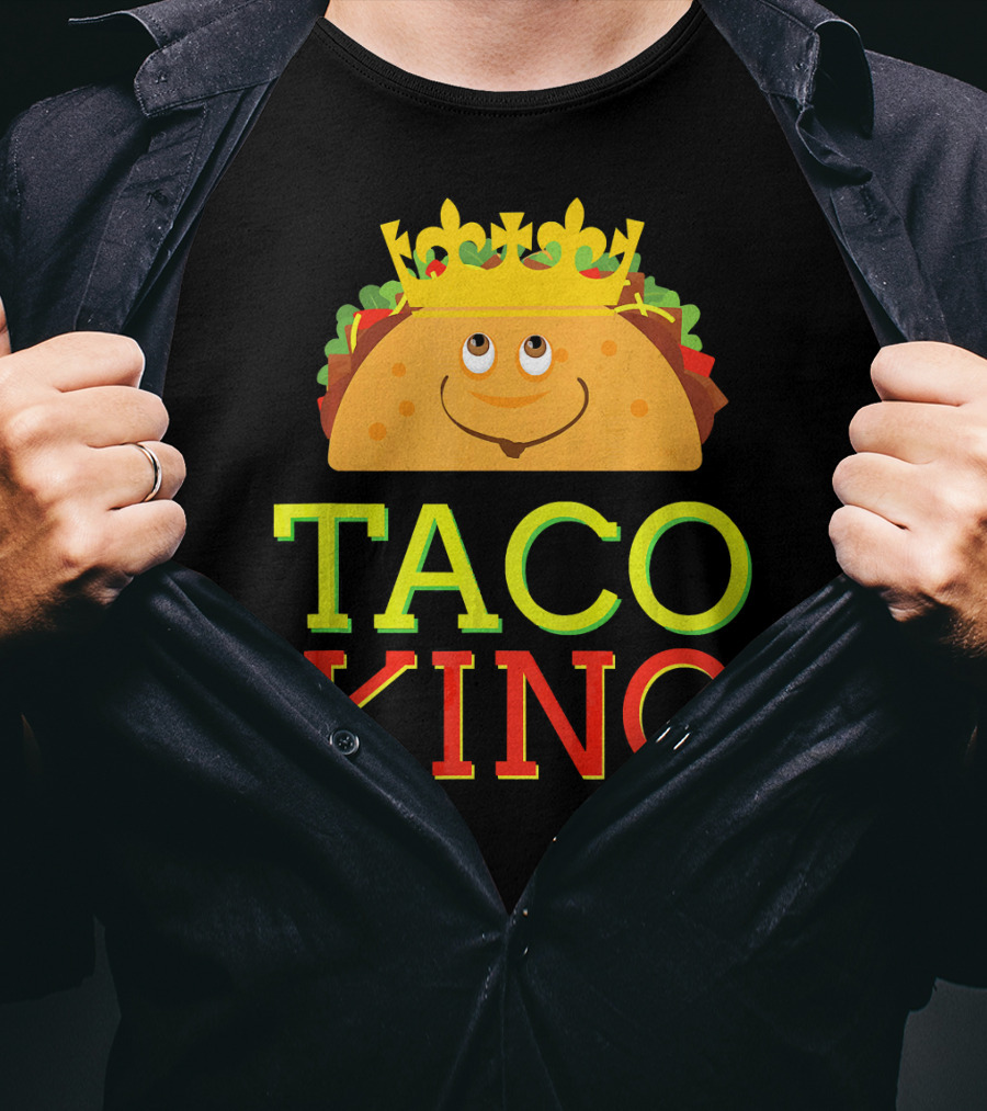 Taco King Funny Cinco DE With Smiling Crowned Taco T-Shirt