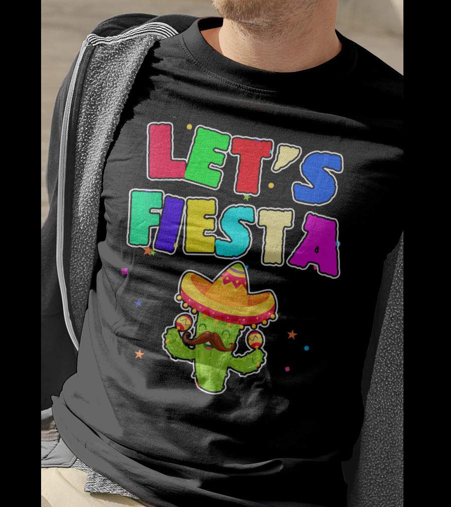 Let's Fiesta Cinco De Mayo Drinko Cactus Sombrero T-Shirt