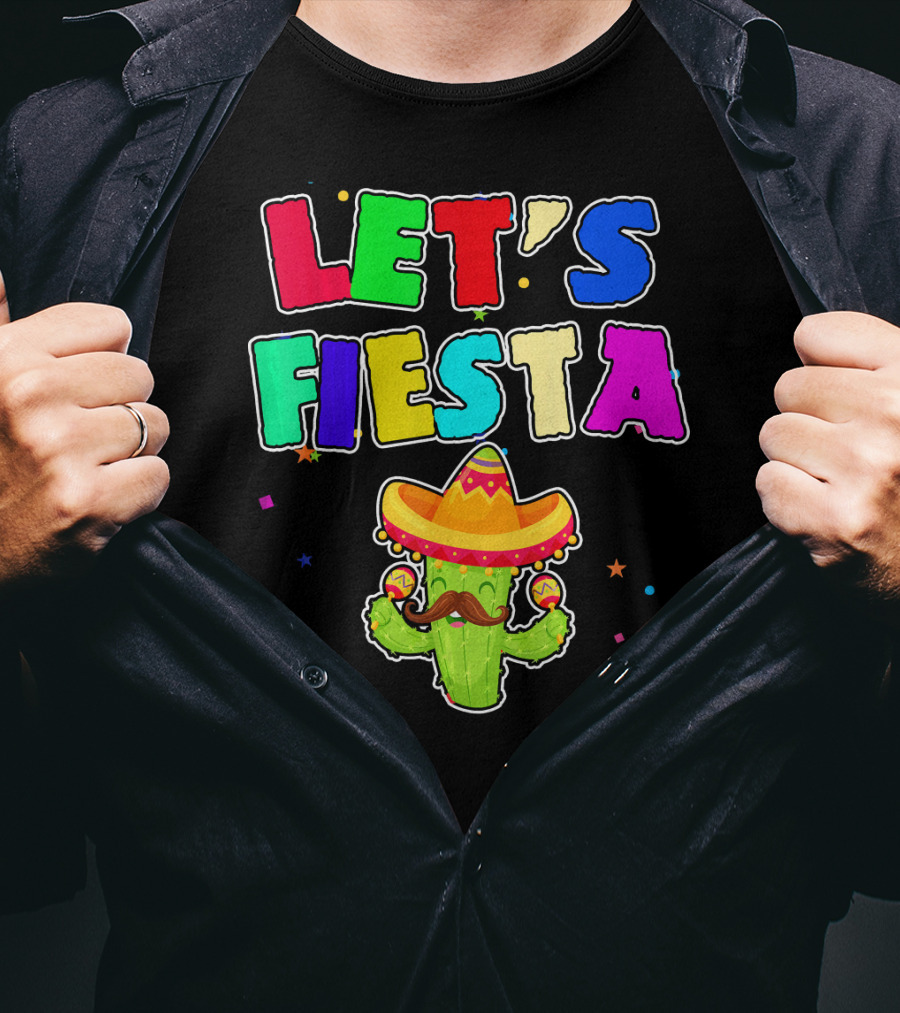 Let's Fiesta Cinco De Mayo Drinko Cactus Sombrero T-Shirt