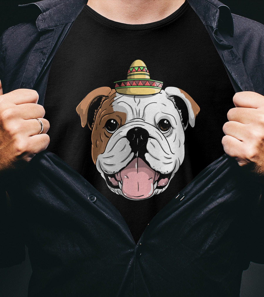 Boxer Dog Sombrero Cinco De Mayo Fiesta Fun T-Shirt