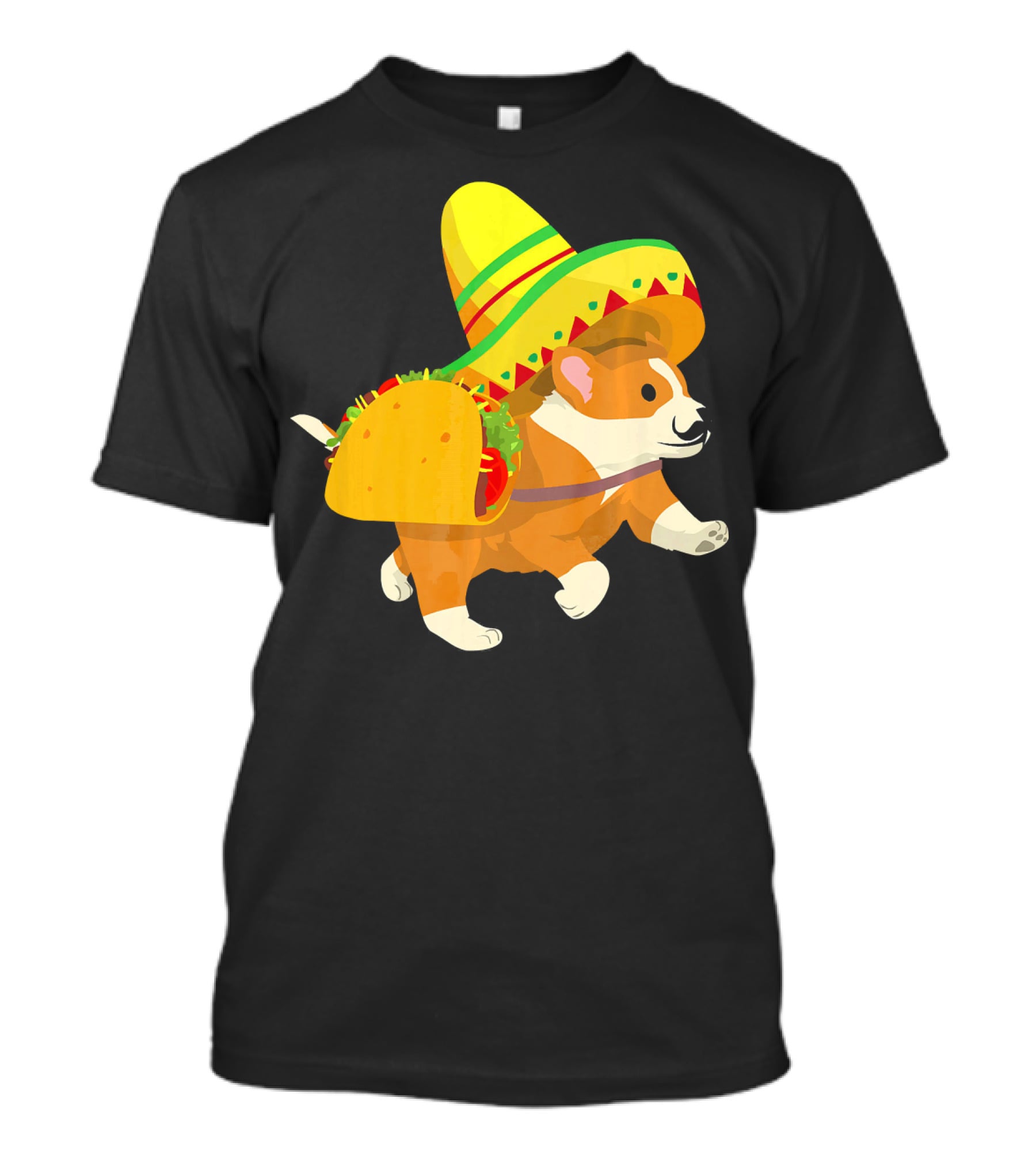 Cinco De Mayo Corgi In Sombrero And Taco Costume T-Shirt