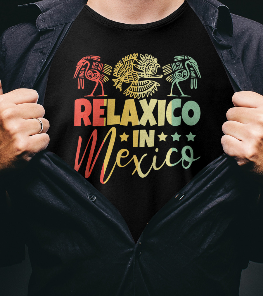 RELAXICO IN MEXICO Colorful Aztec-Inspired Celebration T-Shirt