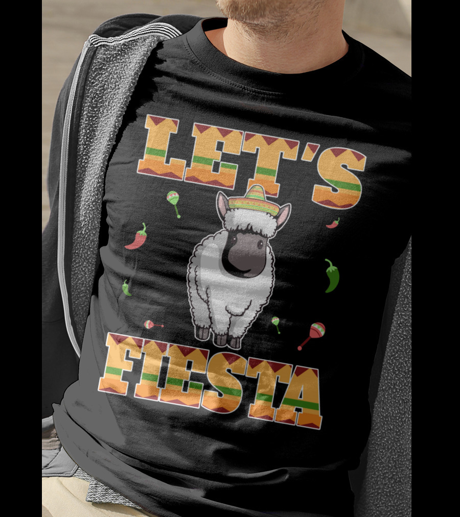 Let's Fiesta Sheep Cinco De Mayo Mexican T-Shirt
