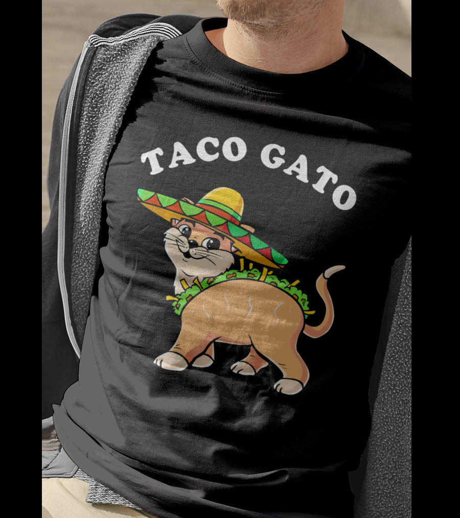 Taco Gato Sombrero Funny Cinco De Mayo Cat T-Shirt