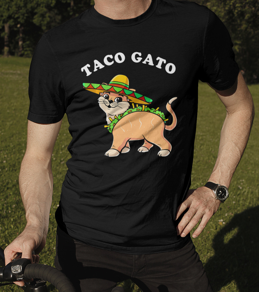 Taco Gato Sombrero Funny Cinco De Mayo Cat T-Shirt