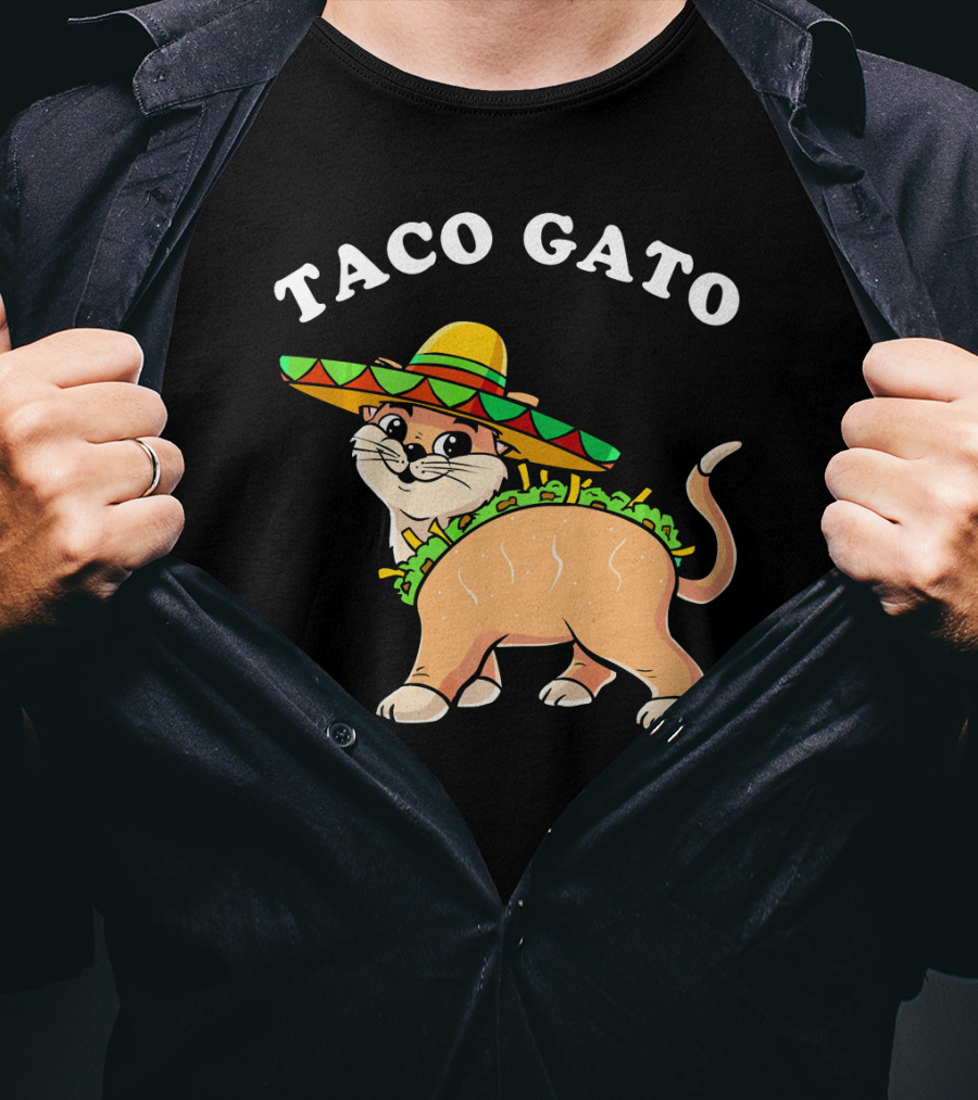 Taco Gato Sombrero Funny Cinco De Mayo Cat T-Shirt