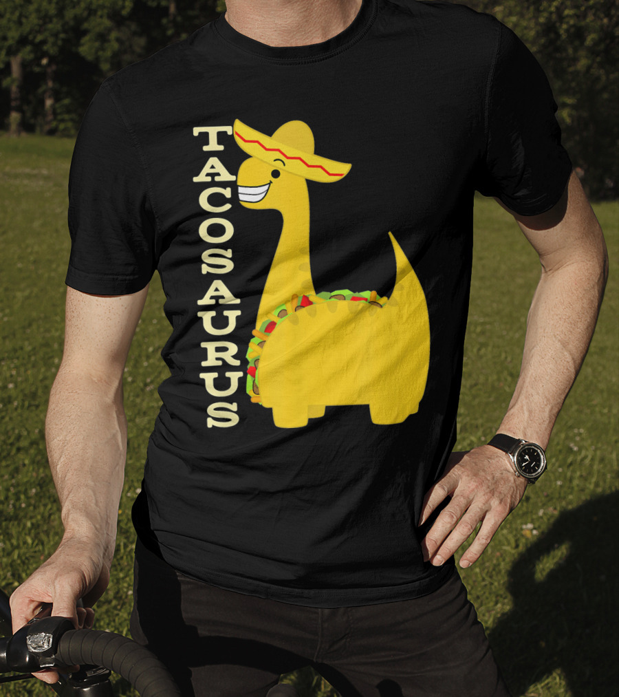 Cinco De Mayo Tacosaurus Dinosaur With Sombrero T-Shirt