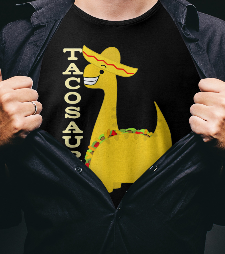 Cinco De Mayo Tacosaurus Dinosaur With Sombrero T-Shirt