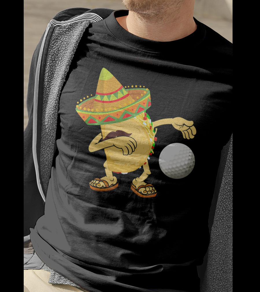Dabbing Golf Taco Dab Funny Cinco Sombrero Dance T-Shirt