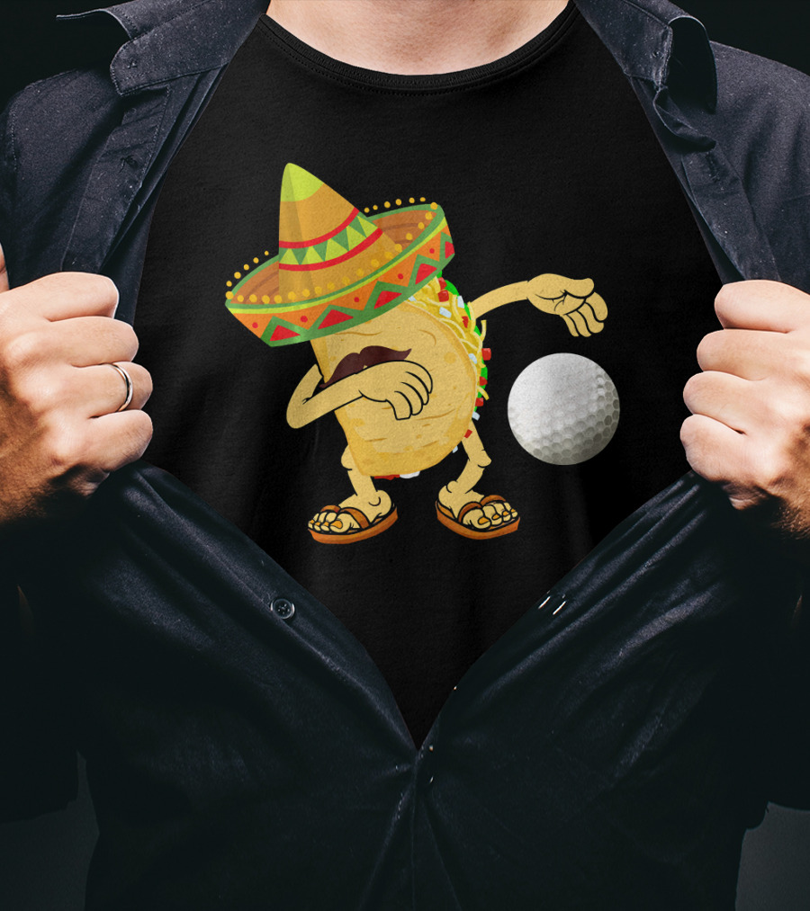 Dabbing Golf Taco Dab Funny Cinco Sombrero Dance T-Shirt