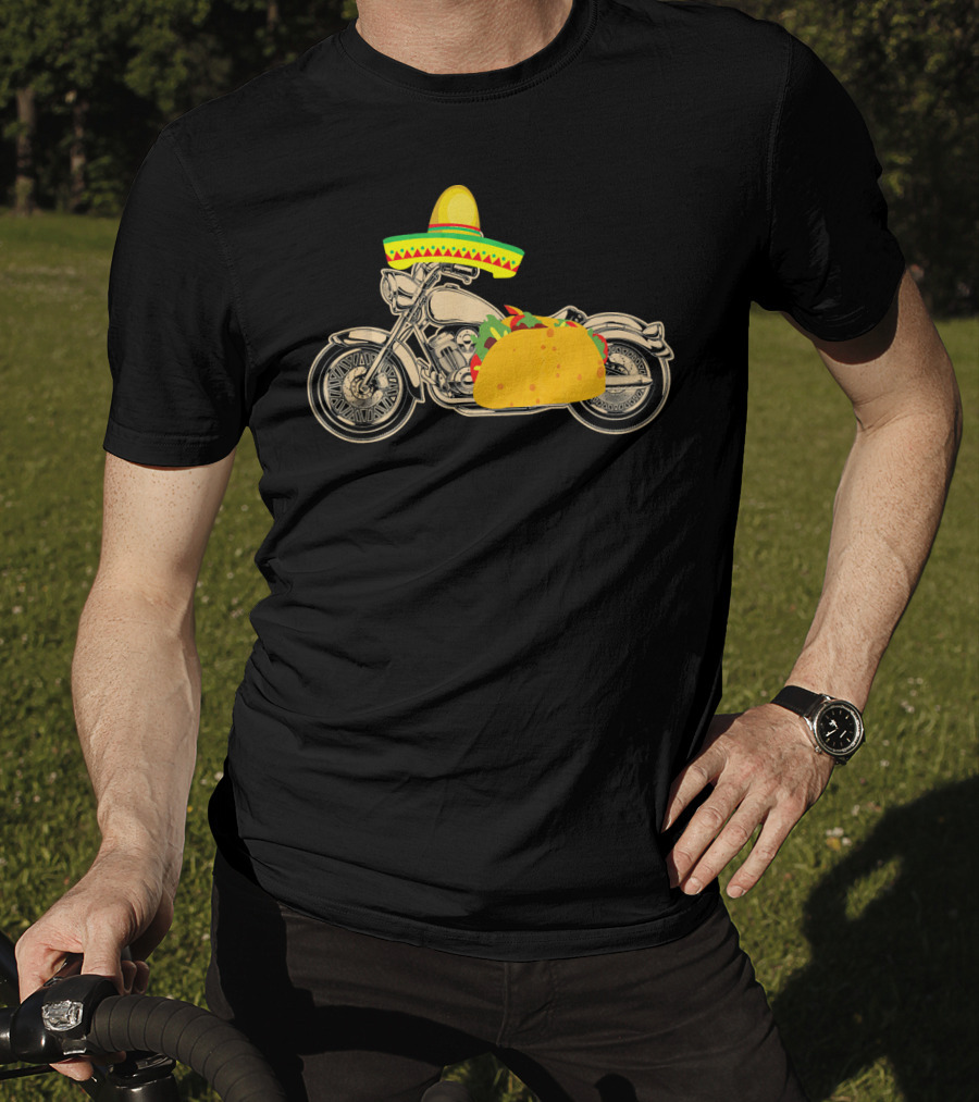 Cinco De Mayo Motorcycle Taco Sombrero Rider T-Shirt