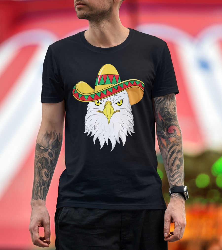 Cinco De Mayo Eagle With Sombrero America Kids T-Shirt