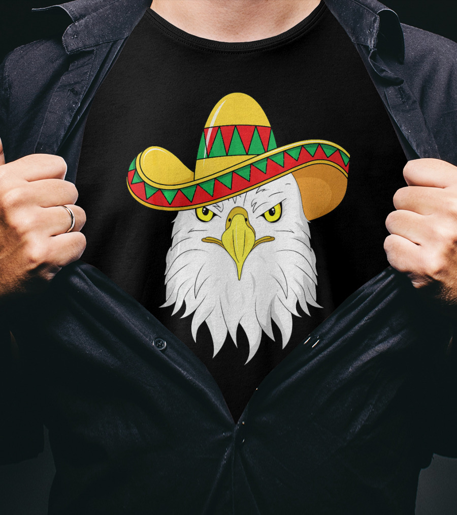 Cinco De Mayo Eagle With Sombrero America Kids T-Shirt